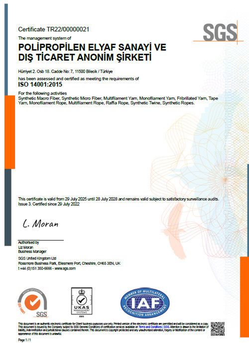 ISO 14001 Sertifikası